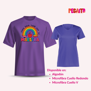 T Shirt Maestra Lapiz Arcoiris