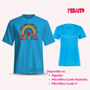 T Shirt Maestra Lapiz Arcoiris