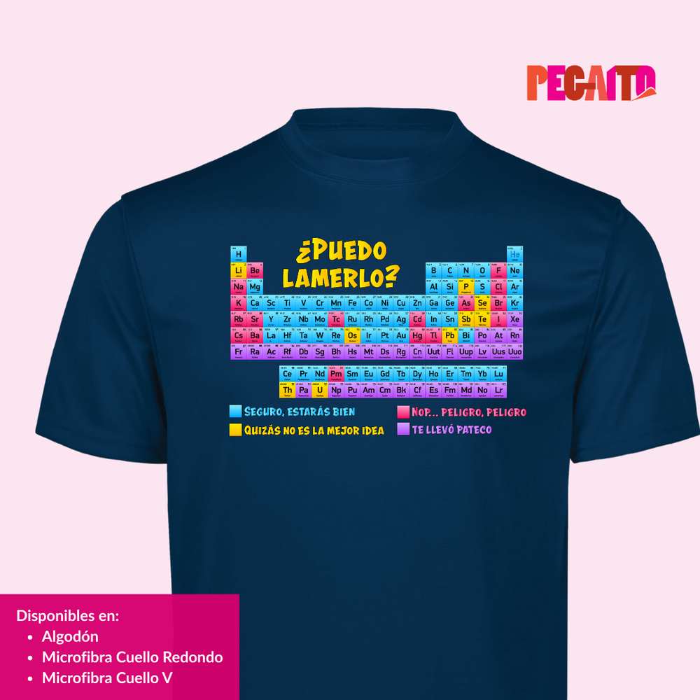 T Shirt ¿Puedo lamerlo? Tabla periódica de elementos