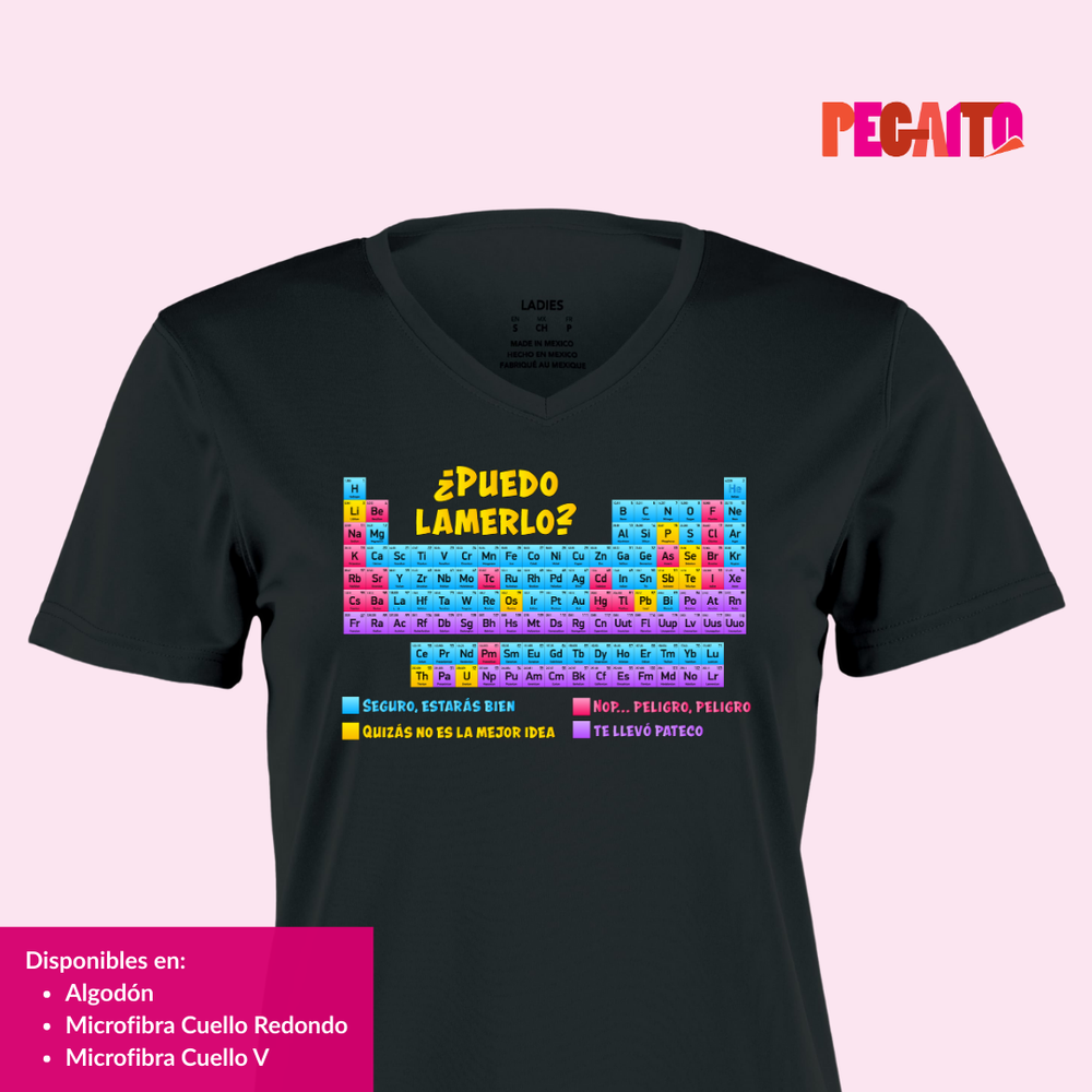 T Shirt ¿Puedo lamerlo? Tabla periódica de elementos