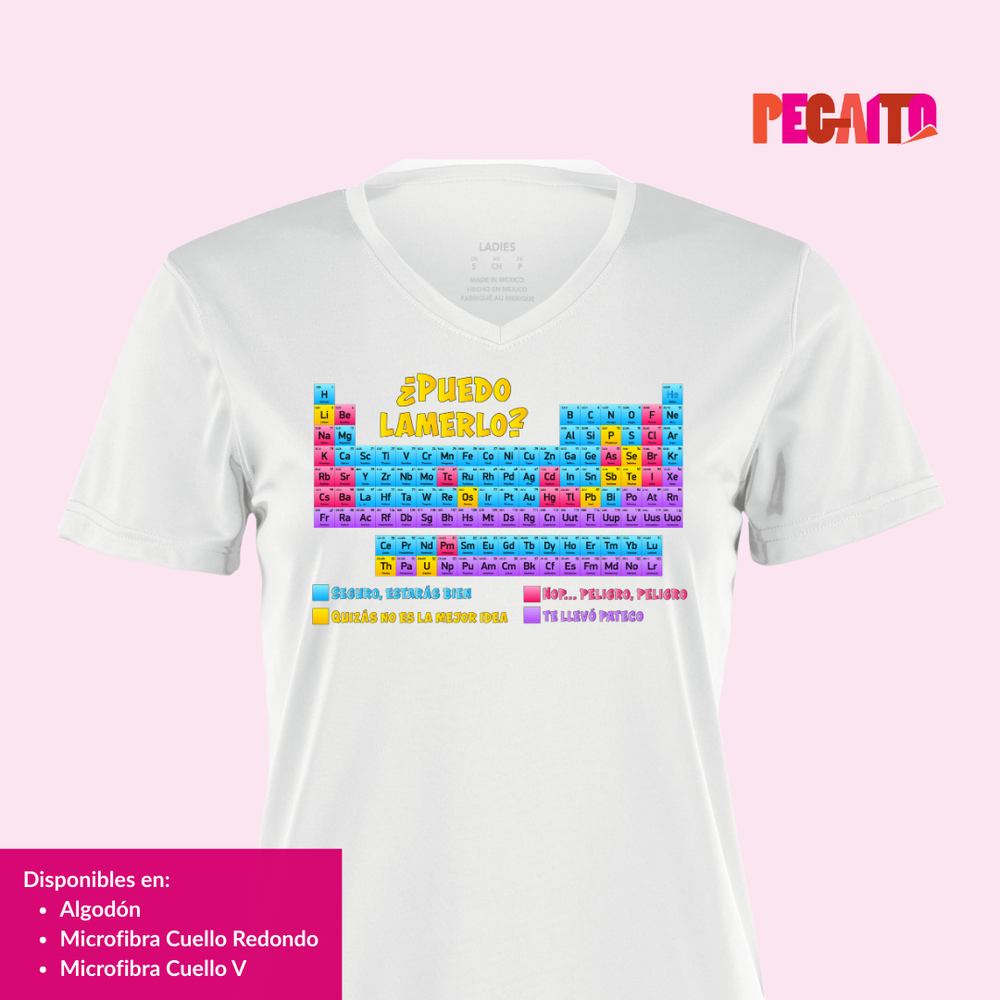 T Shirt ¿Puedo lamerlo? Tabla periódica de elementos