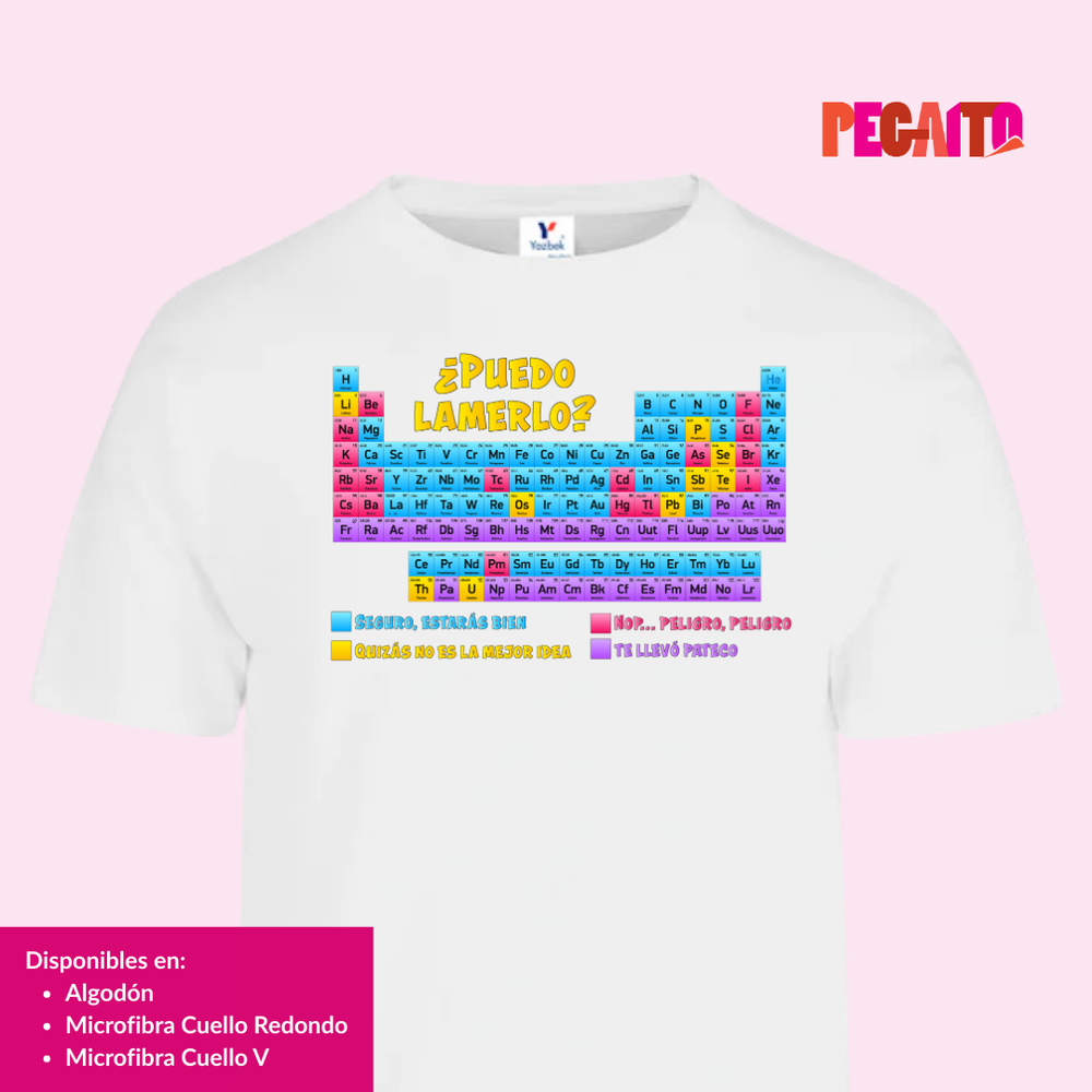 T Shirt ¿Puedo lamerlo? Tabla periódica de elementos