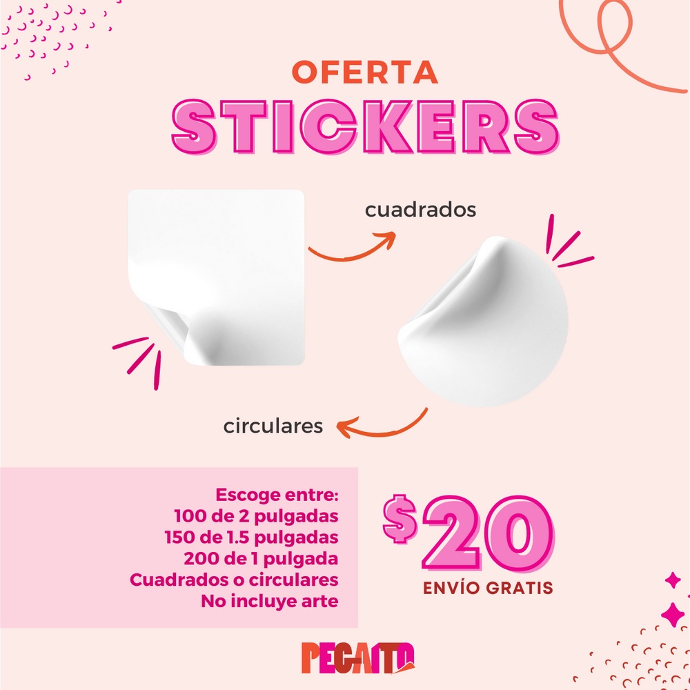 Oferta Stickers $20 con envío incluido